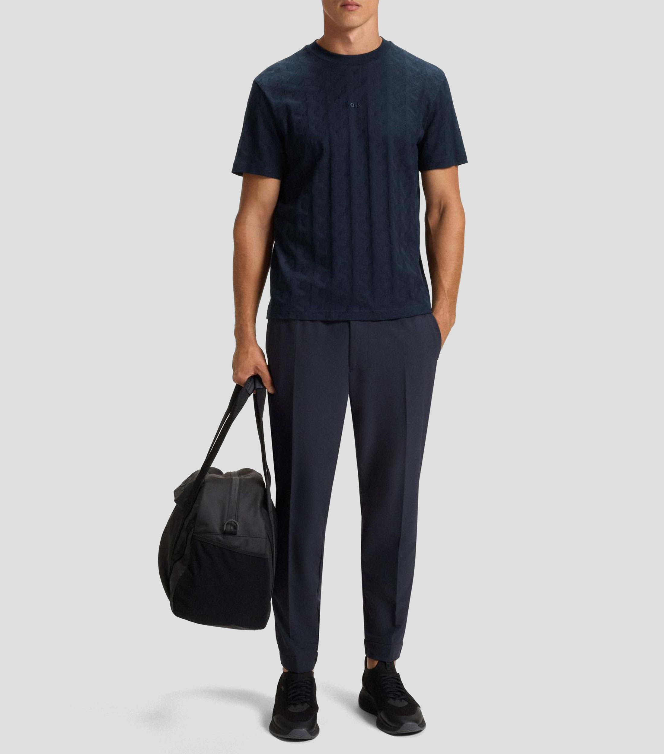 Playera de algodón con motivo jacquard Hombre